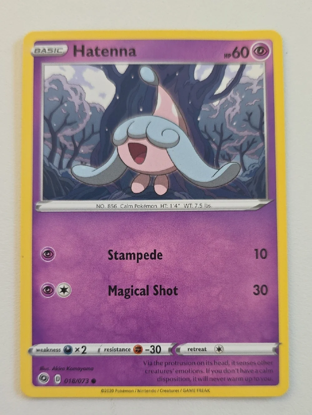 Pokemon Hatenna And Hattrem Card
